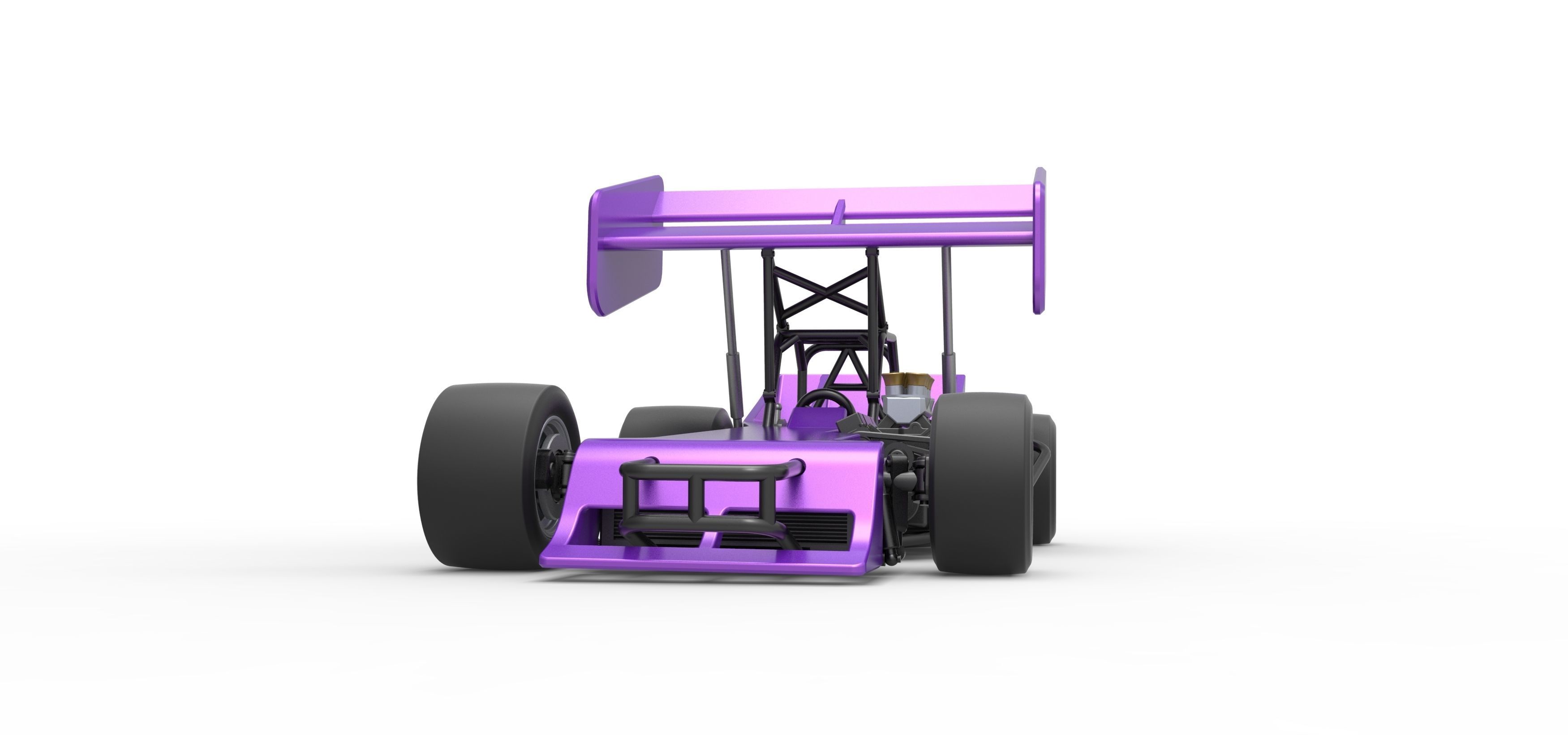 Supermodified front engine Winged race car Scale 1 to 25 3D print model_6
