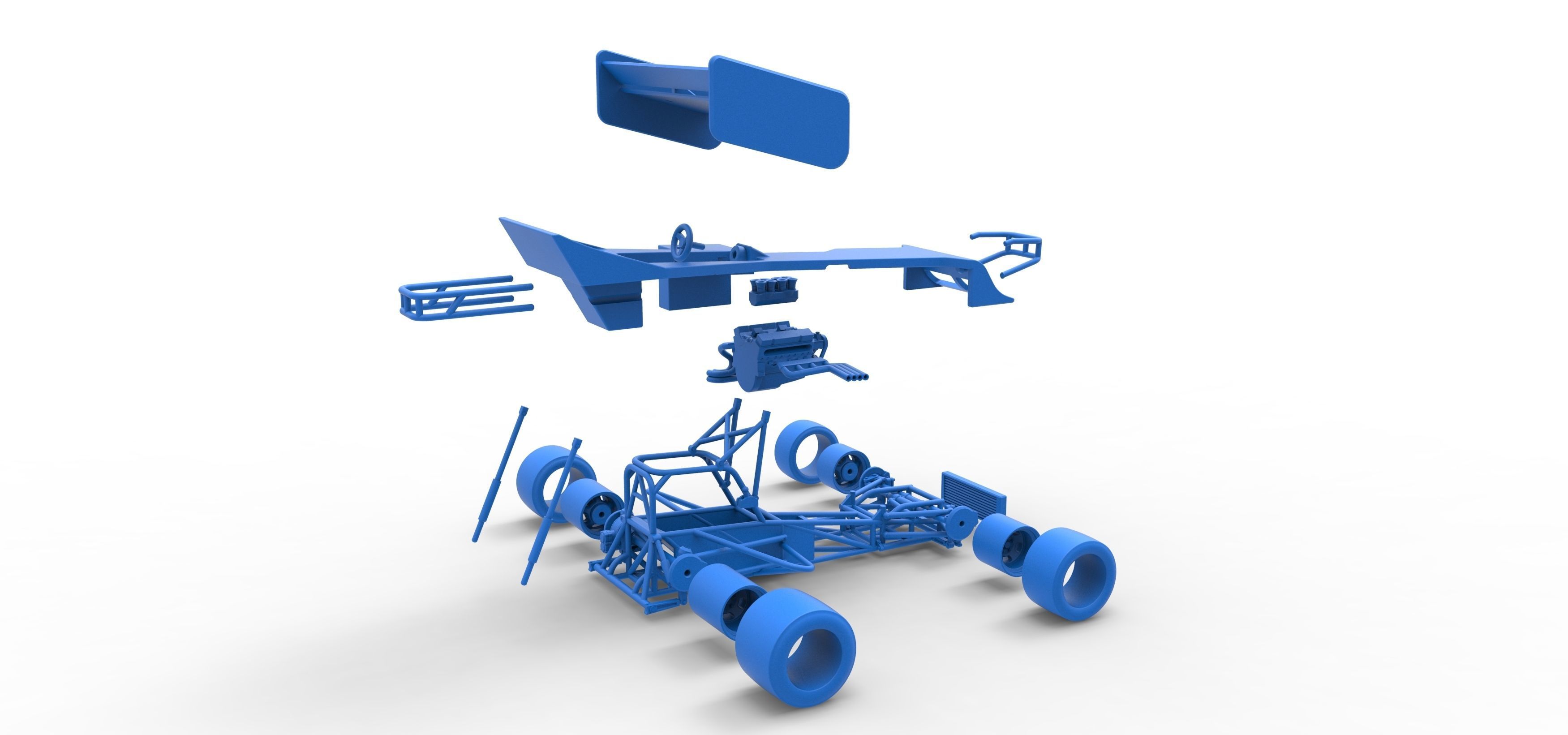 Supermodified front engine Winged race car Scale 1 to 25 3D print model_59