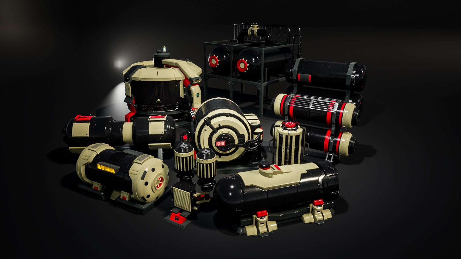 SciFi Barrels Props 3D model_4