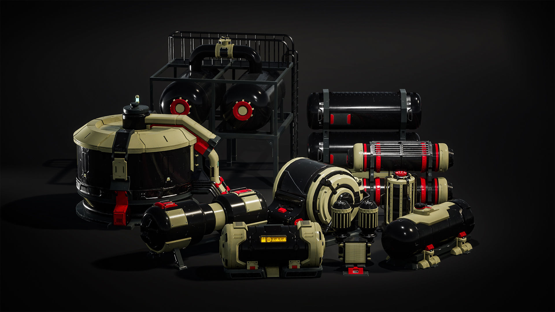 SciFi Barrels Props 3D model_3