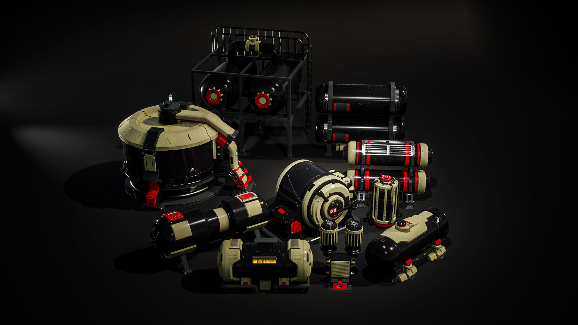 SciFi Barrels Props 3D model_2