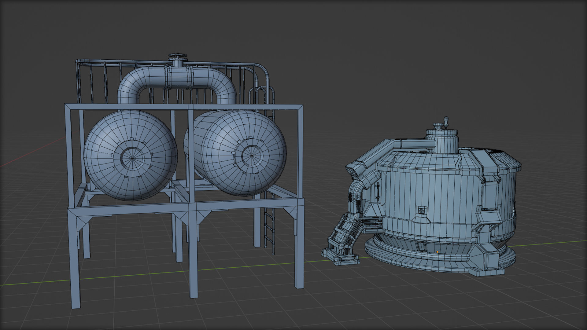 SciFi Barrels Props 3D model_6