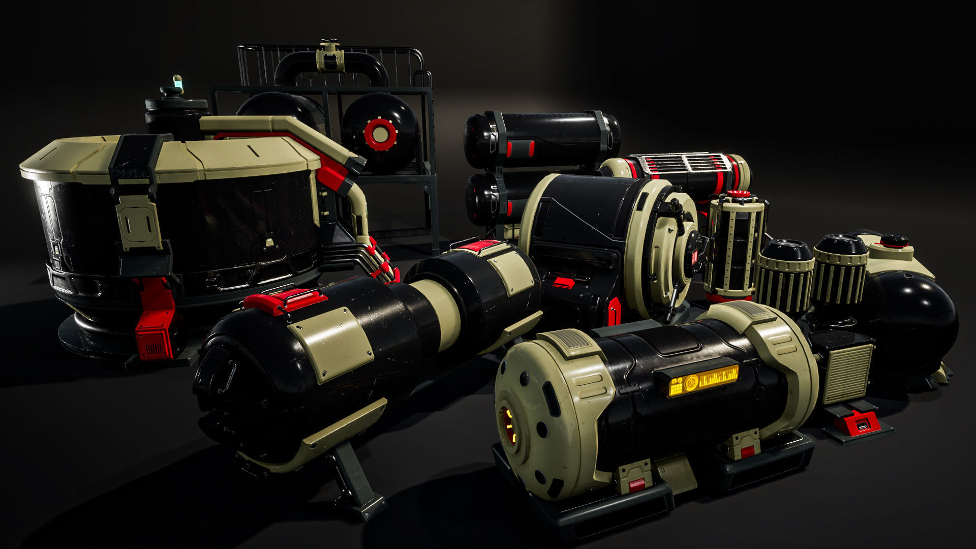 SciFi Barrels Props 3D model_5