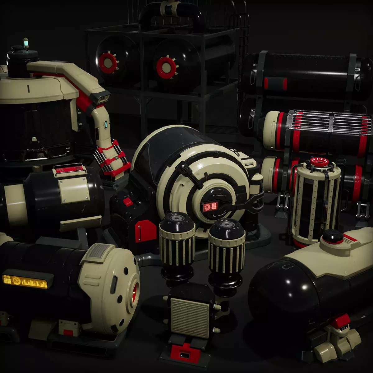 SciFi Barrels Props 3D model_0