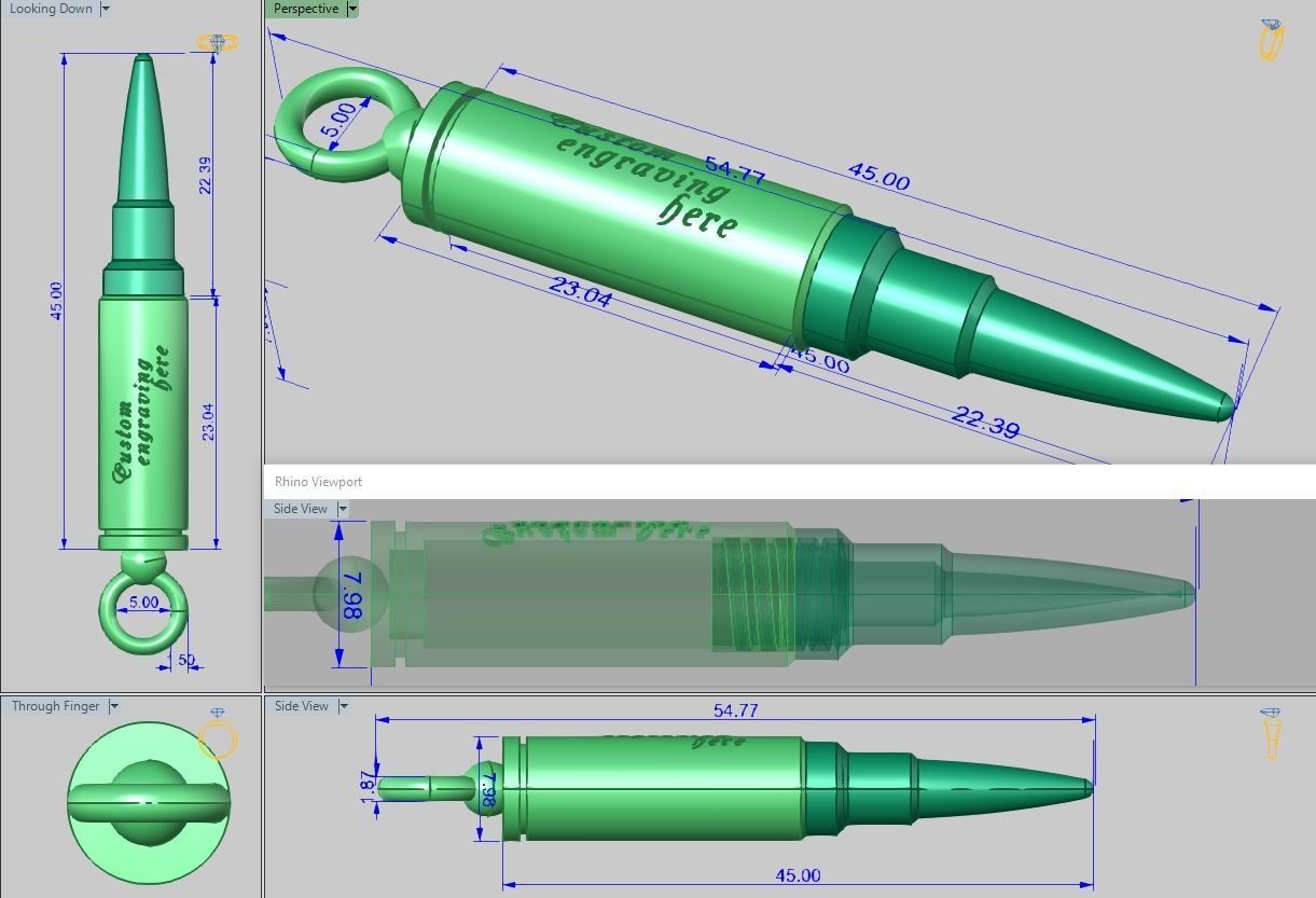 Bullet pendant stash jewelry 3d model for printing STL 3D print model_2