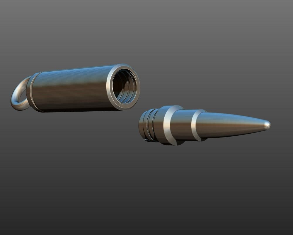Bullet pendant stash jewelry 3d model for printing STL 3D print model_13