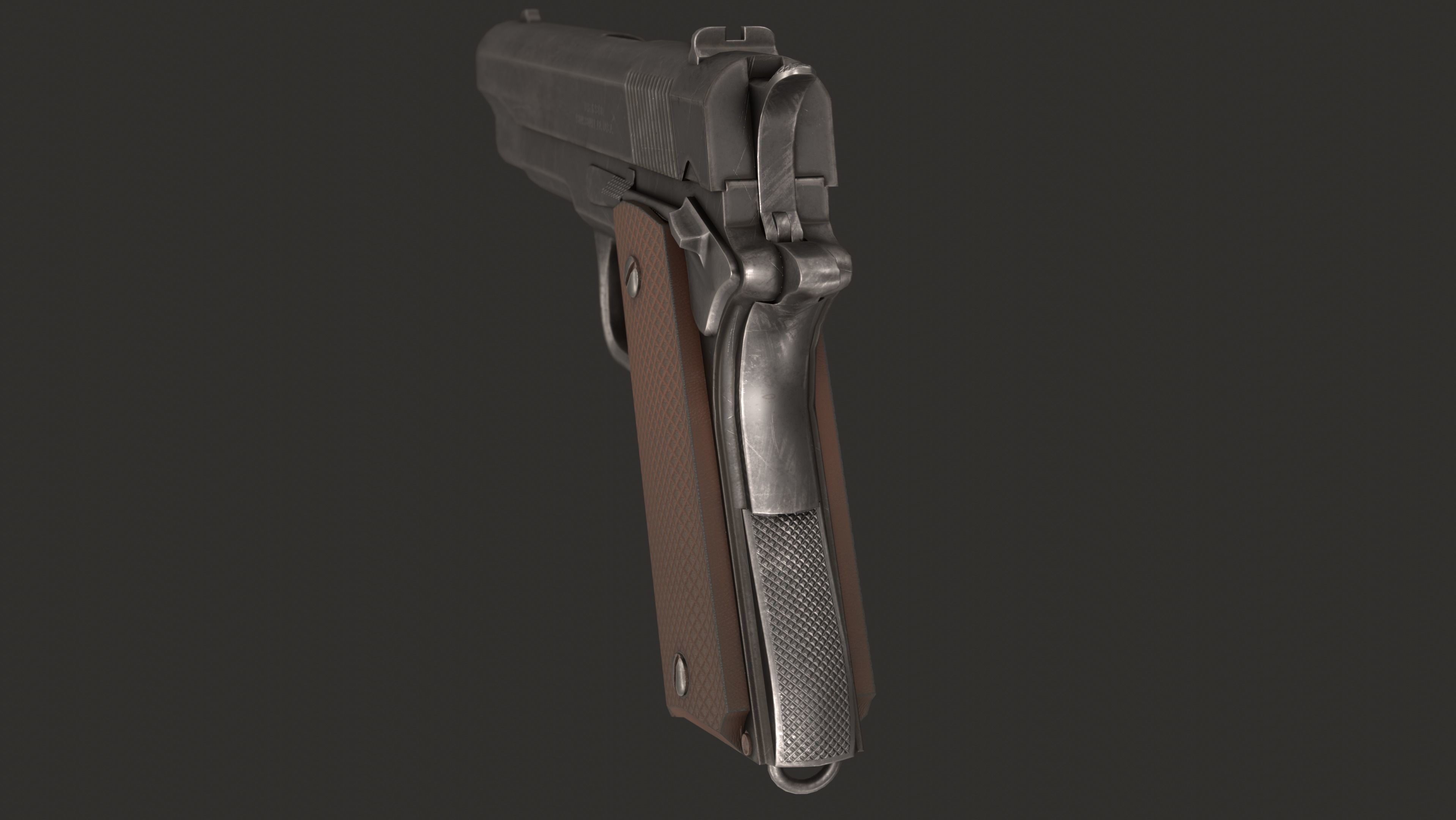 Colt M1911 Low-poly 3D model_7