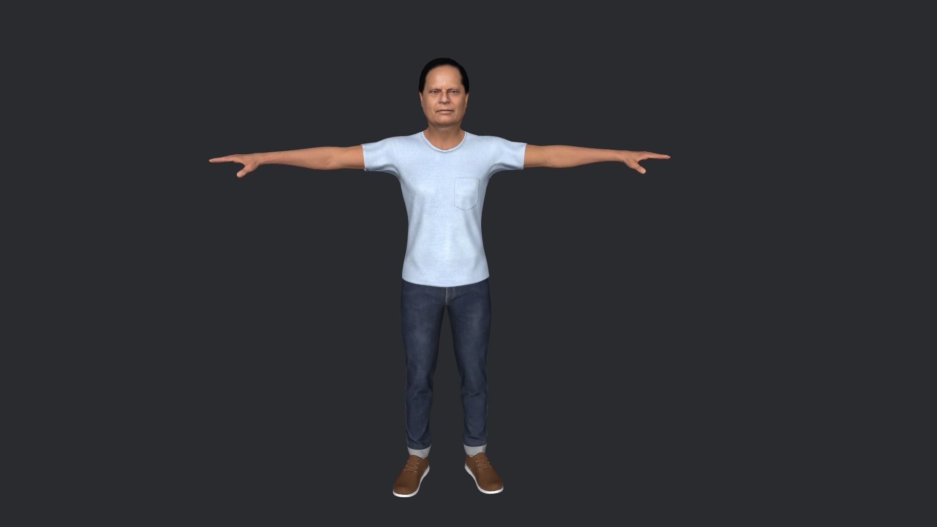Moses Nagamootoo Hyper Realistic Full Body Rigged Character 3D model_7