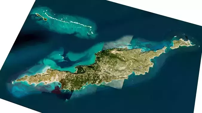 Anguilla Island full 3d model terrain Low-poly 3D model