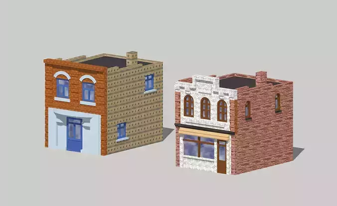 Shop Store Building House by Outland Models