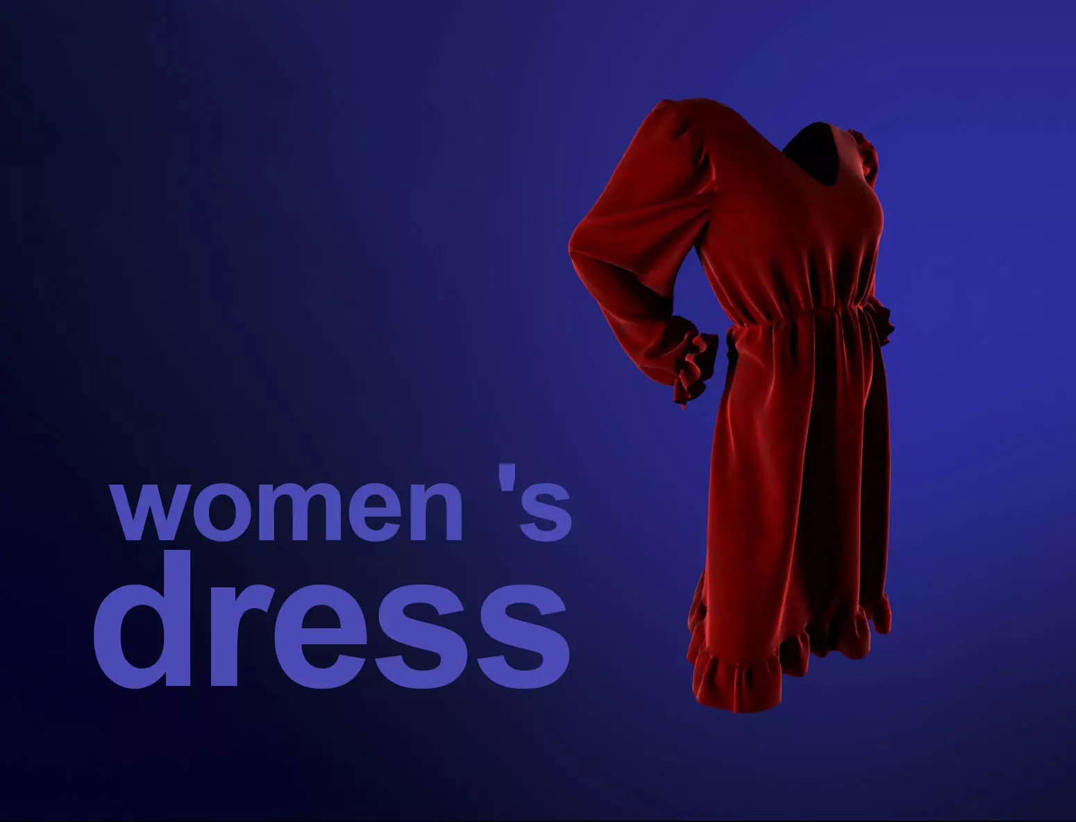 velvet dress 3D print model