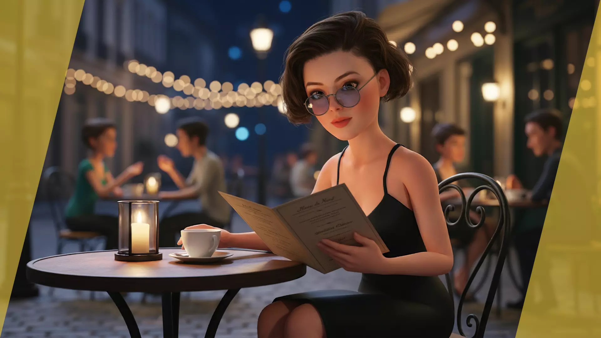 Stylized Cartoon Woman Toon girl Low-poly 3D model_3