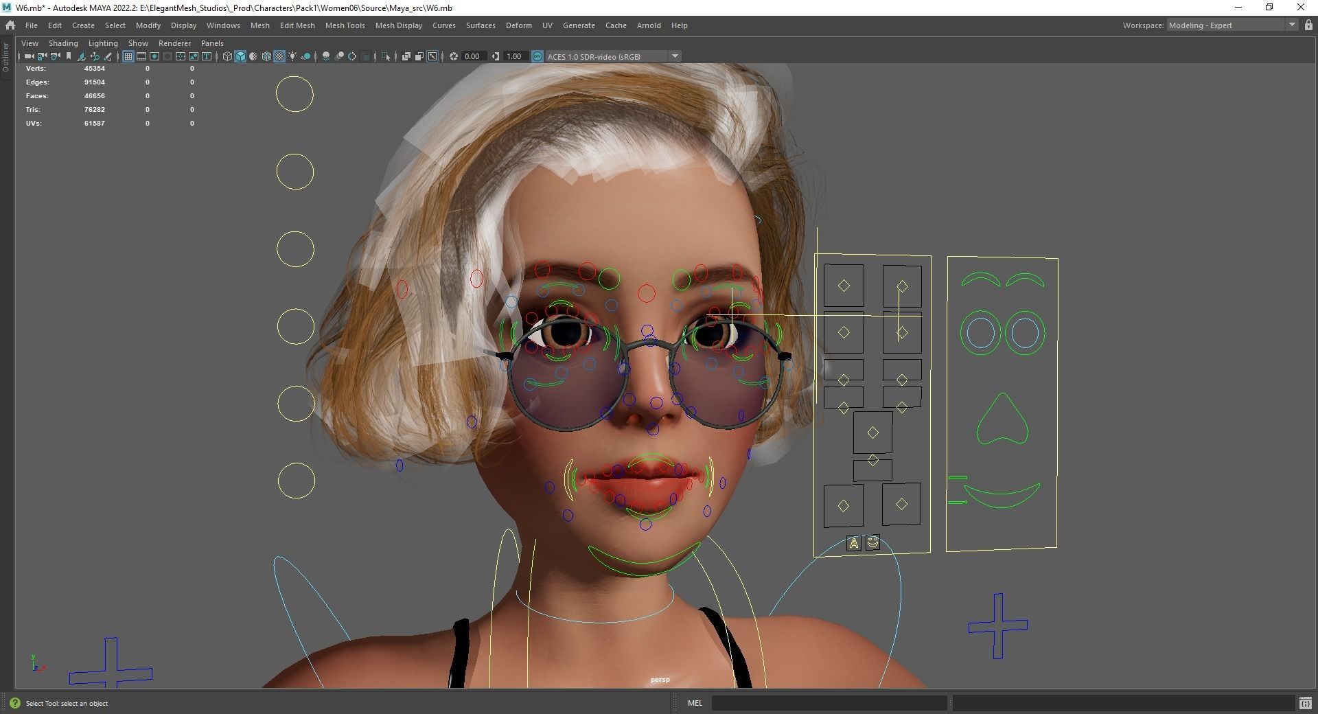 Stylized Cartoon Woman Toon girl Low-poly 3D model_20