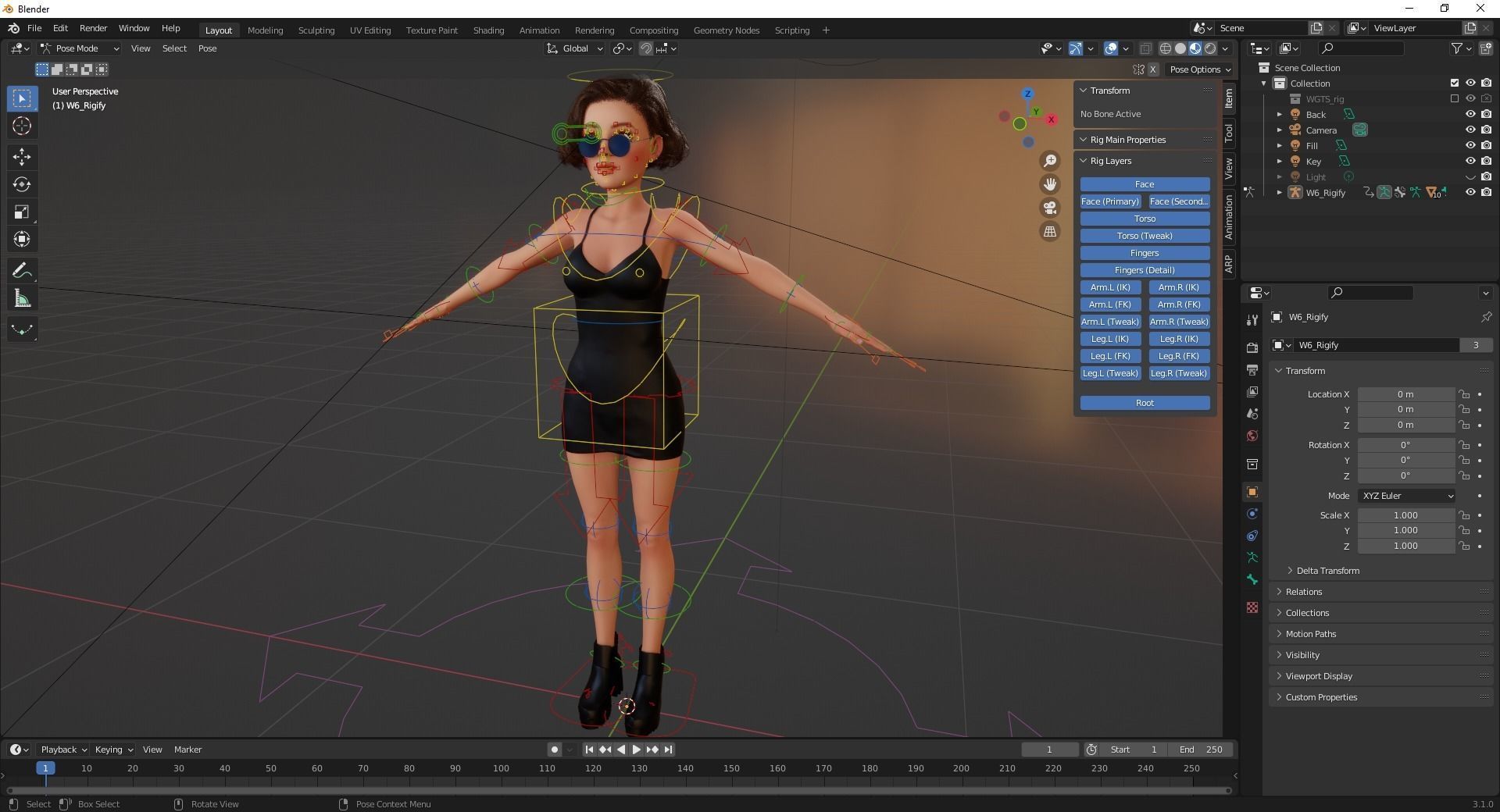 Stylized Cartoon Woman Toon girl Low-poly 3D model_16