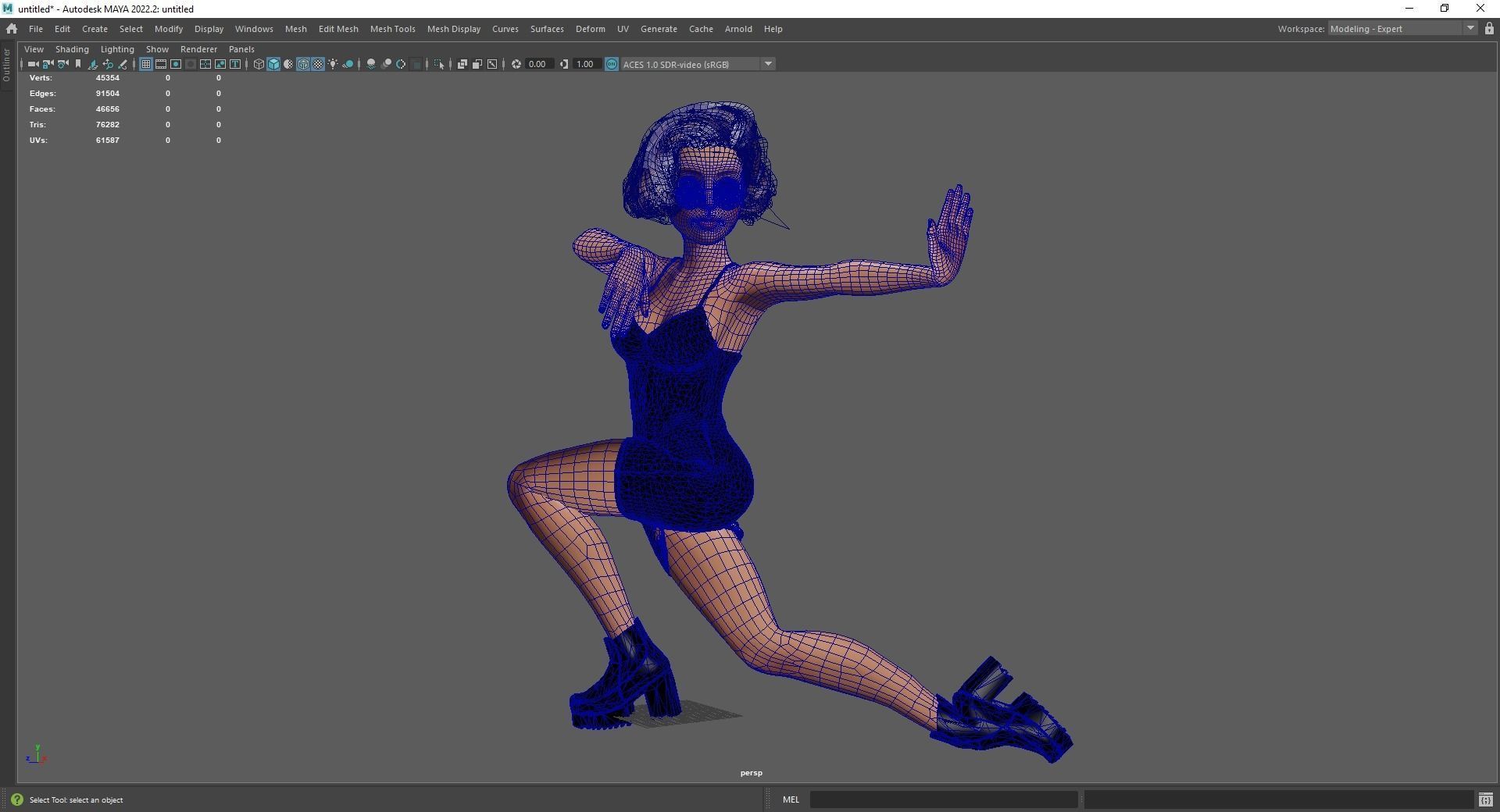 Stylized Cartoon Woman Toon girl Low-poly 3D model_22
