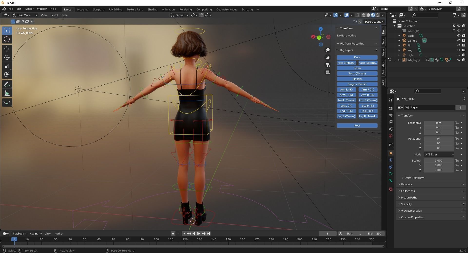 Stylized Cartoon Woman Toon girl Low-poly 3D model_18