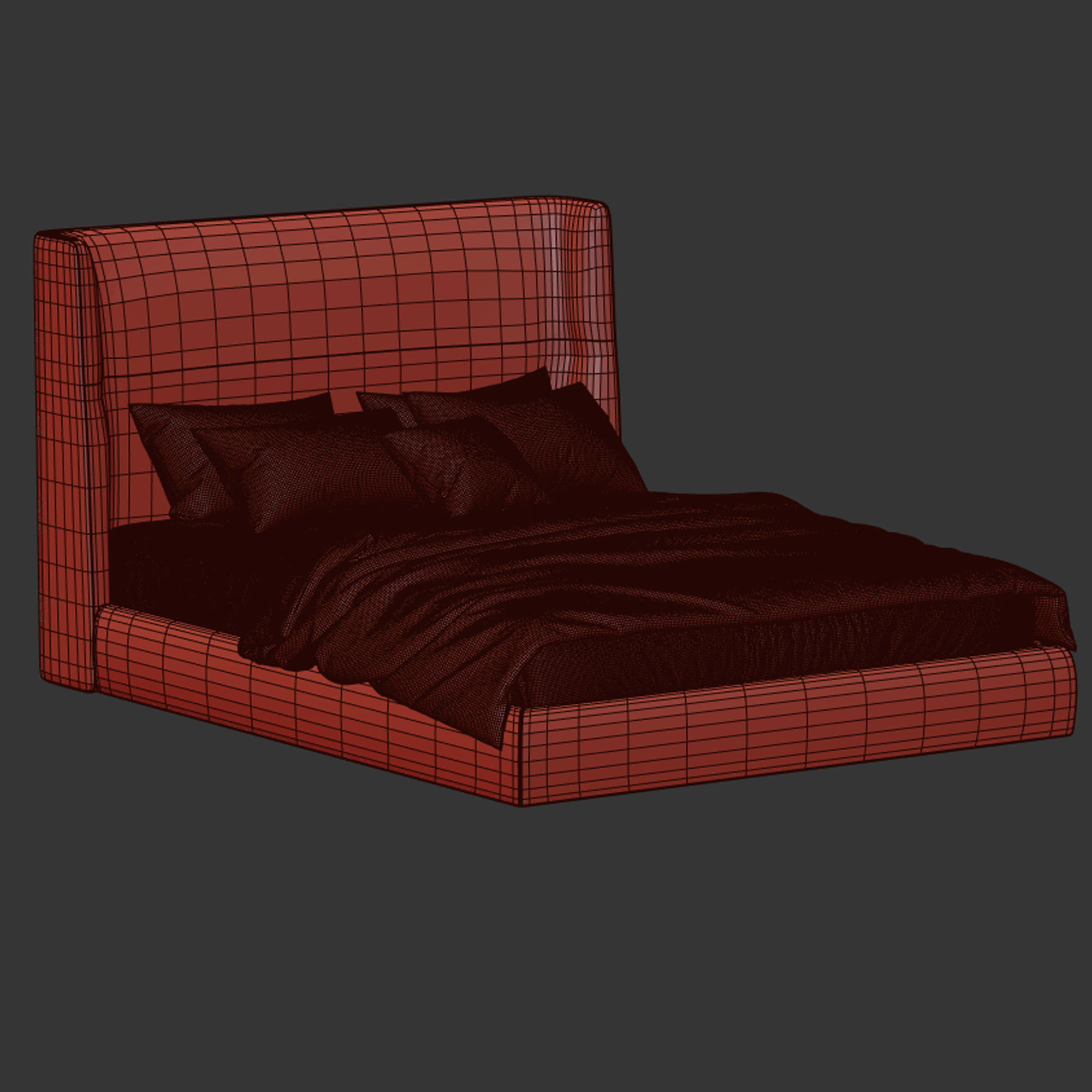 CHLOE Bed Low-poly 3D model_3