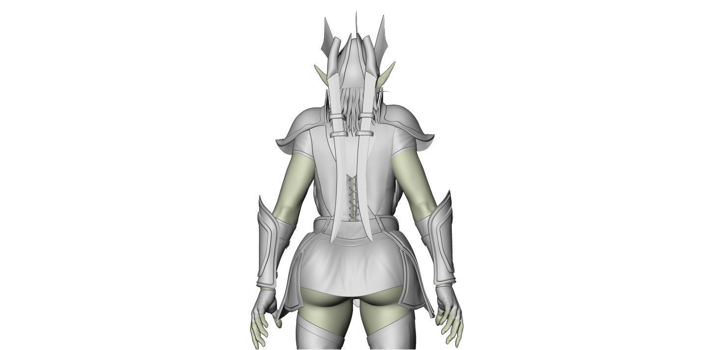 Araniel Elf Girl free Free 3D print model_5