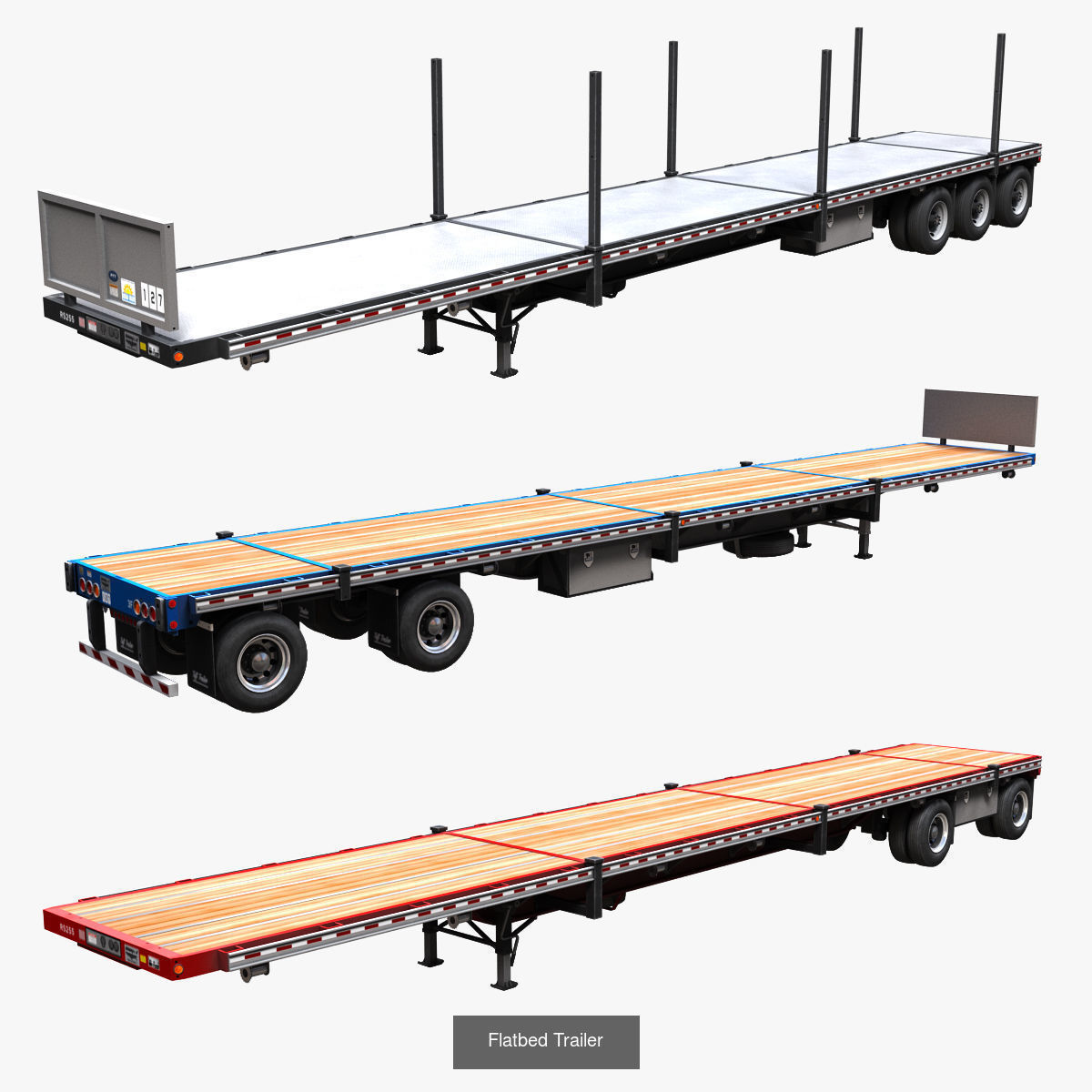 Industrial semi trailers 3D Model Collection_3