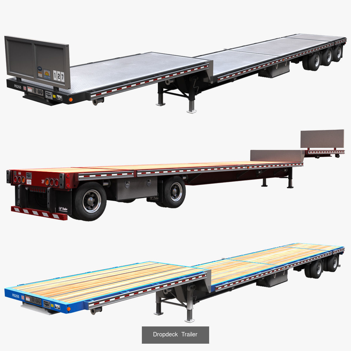 Industrial semi trailers 3D Model Collection_7