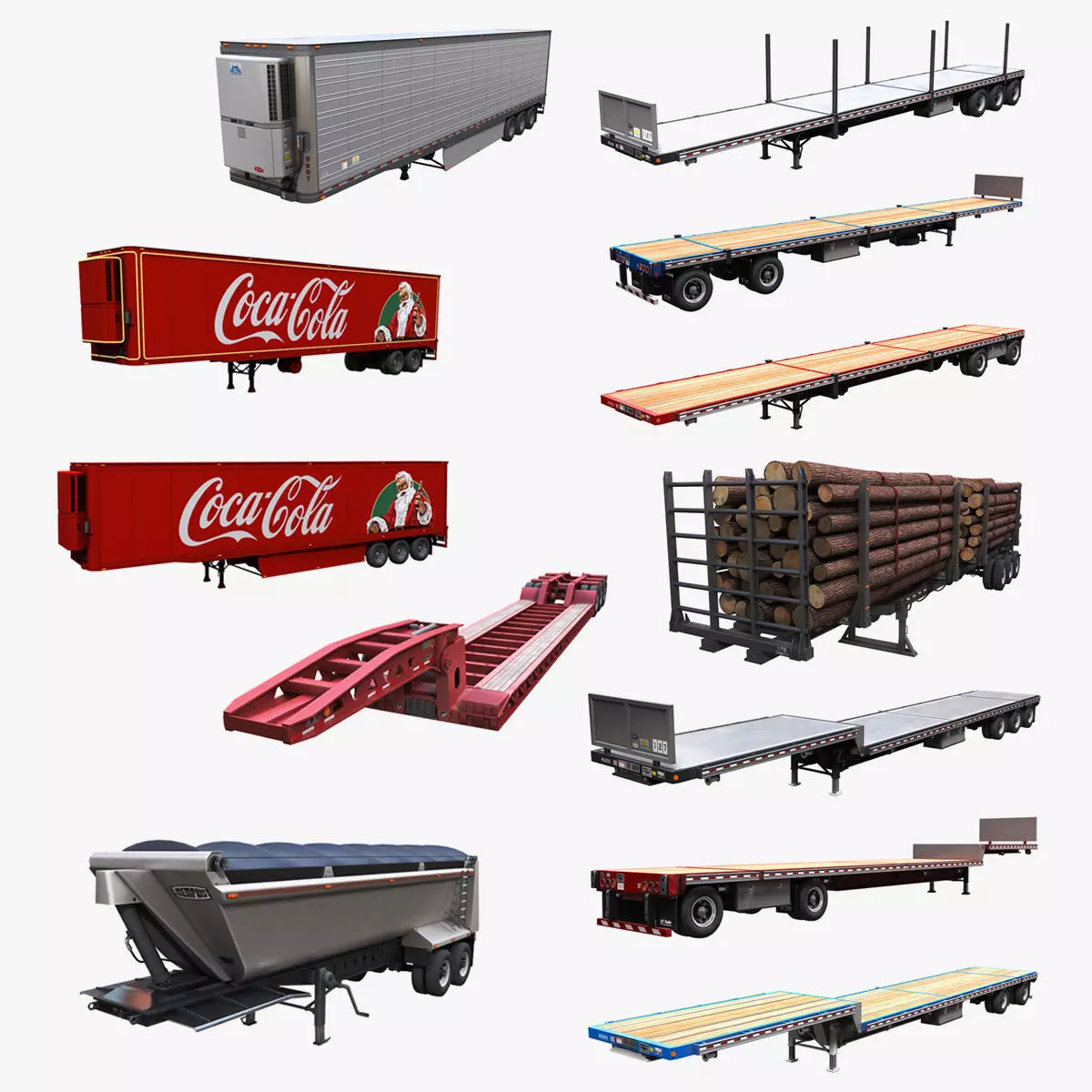 Industrial semi trailers 3D Model Collection_0