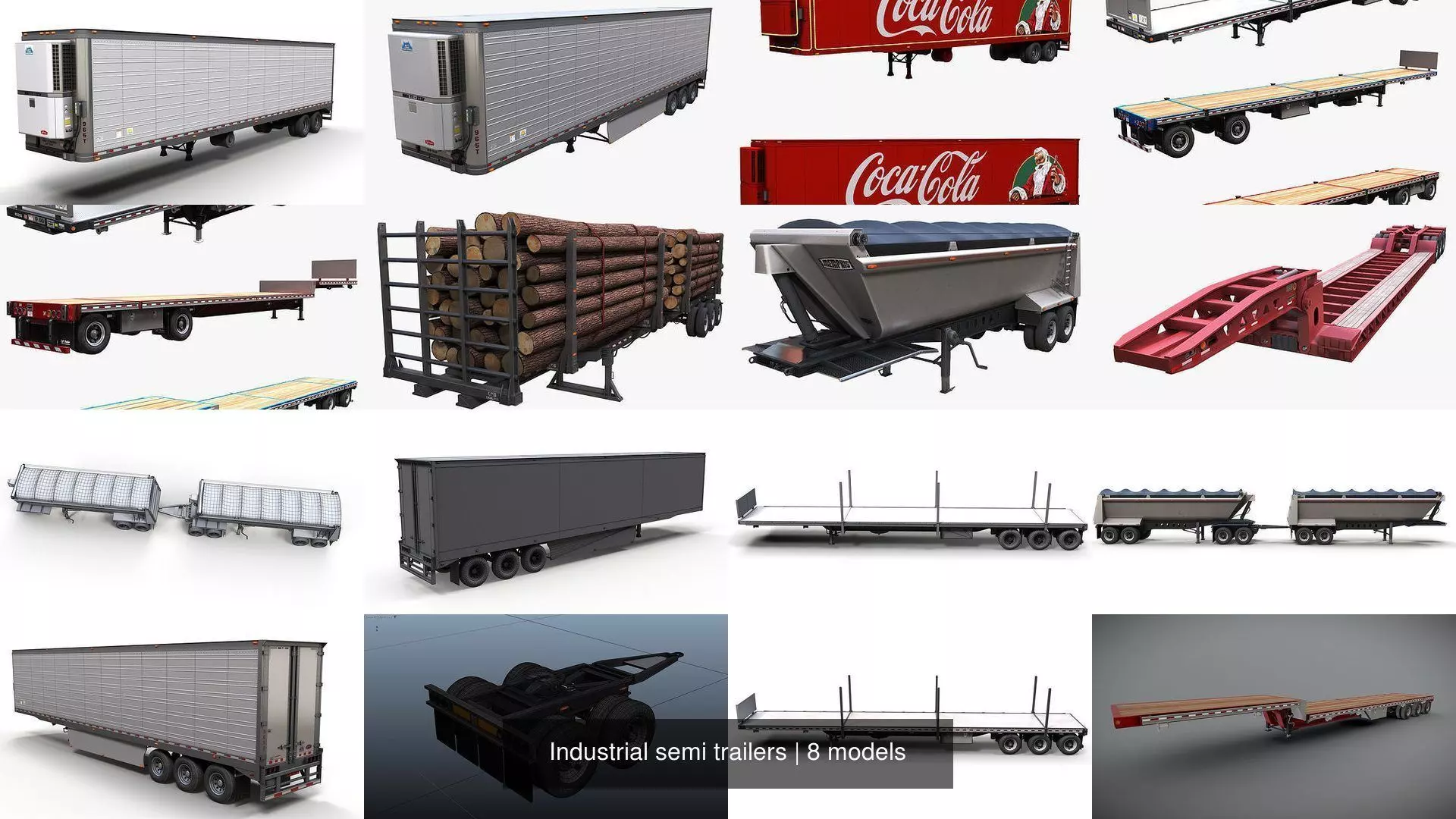 Industrial semi trailers 3D Model Collection_1