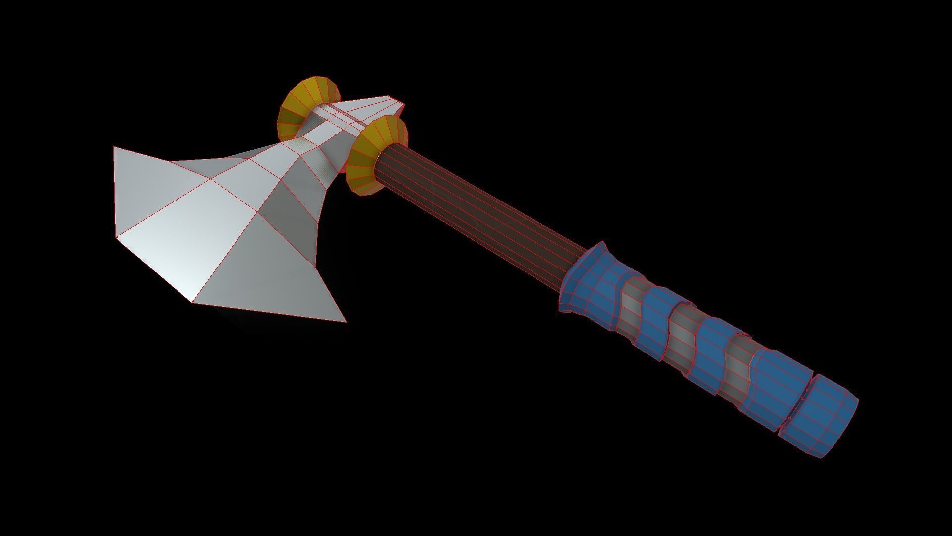 Low Poly Metallic Fantasy Axe 1 Low-poly 3D model_1