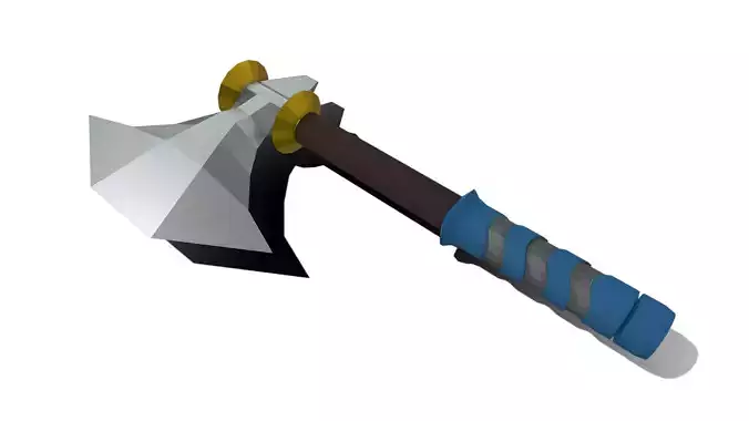 Low Poly Metallic Fantasy Axe 1