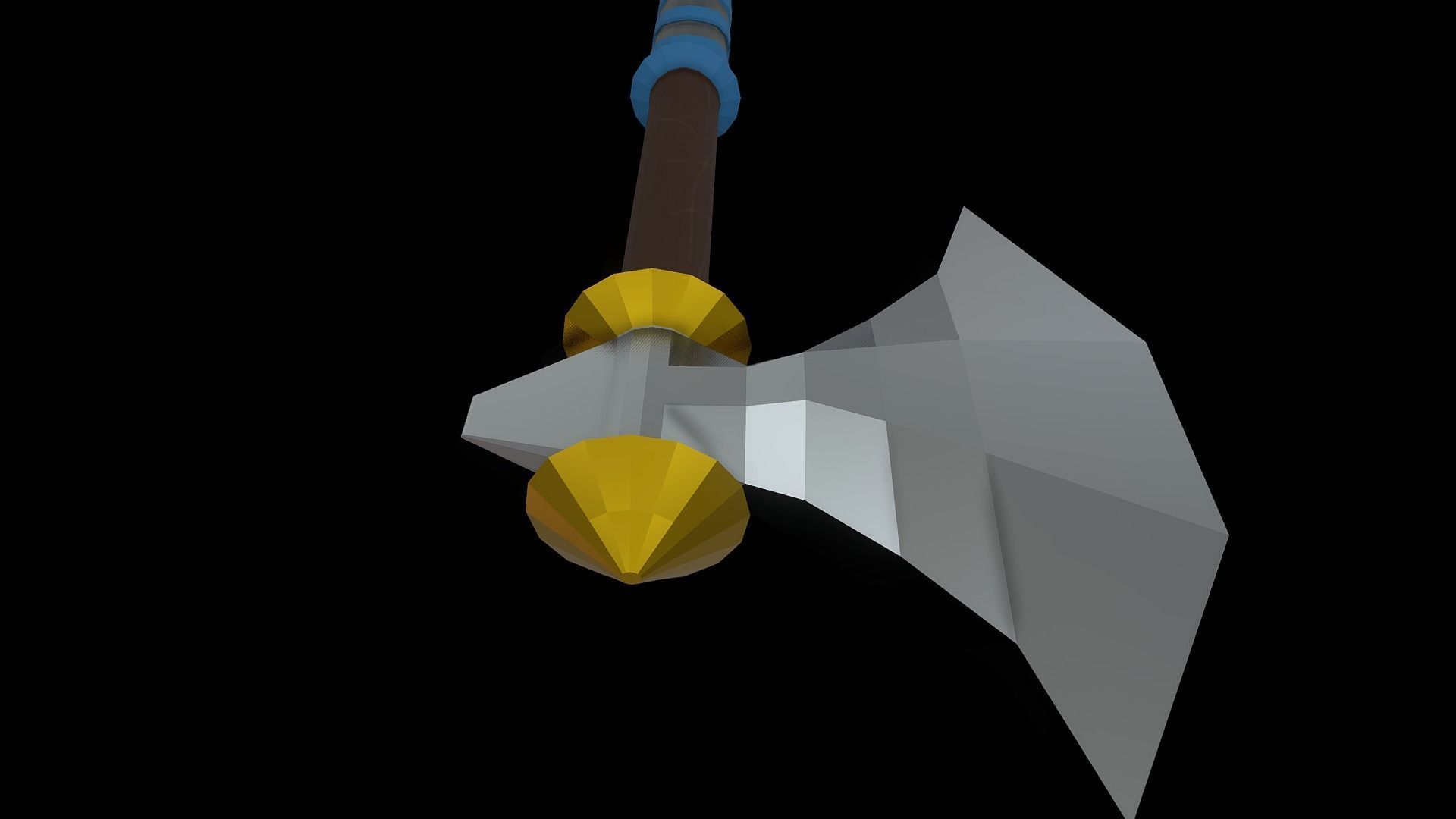 Low Poly Metallic Fantasy Axe 1 Low-poly 3D model_2