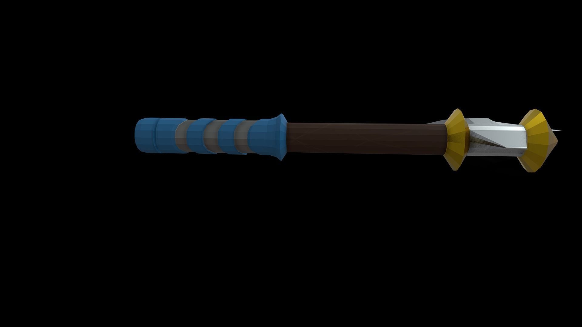 Low Poly Metallic Fantasy Axe 1 Low-poly 3D model_4