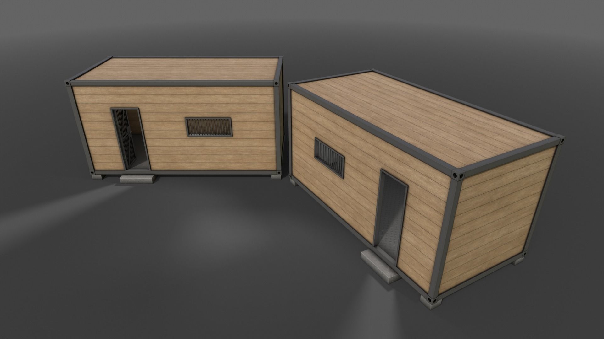 PBR Container House CC 20ft V4 Low-poly 3D model_11