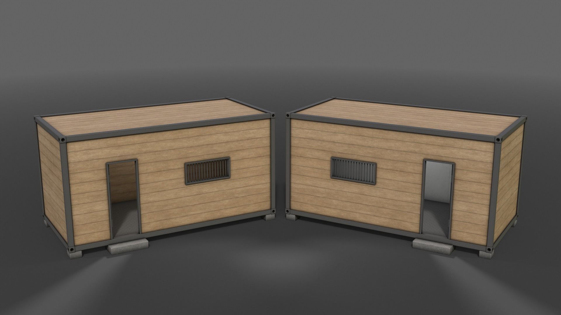 PBR Container House CC 20ft V4 Low-poly 3D model_5