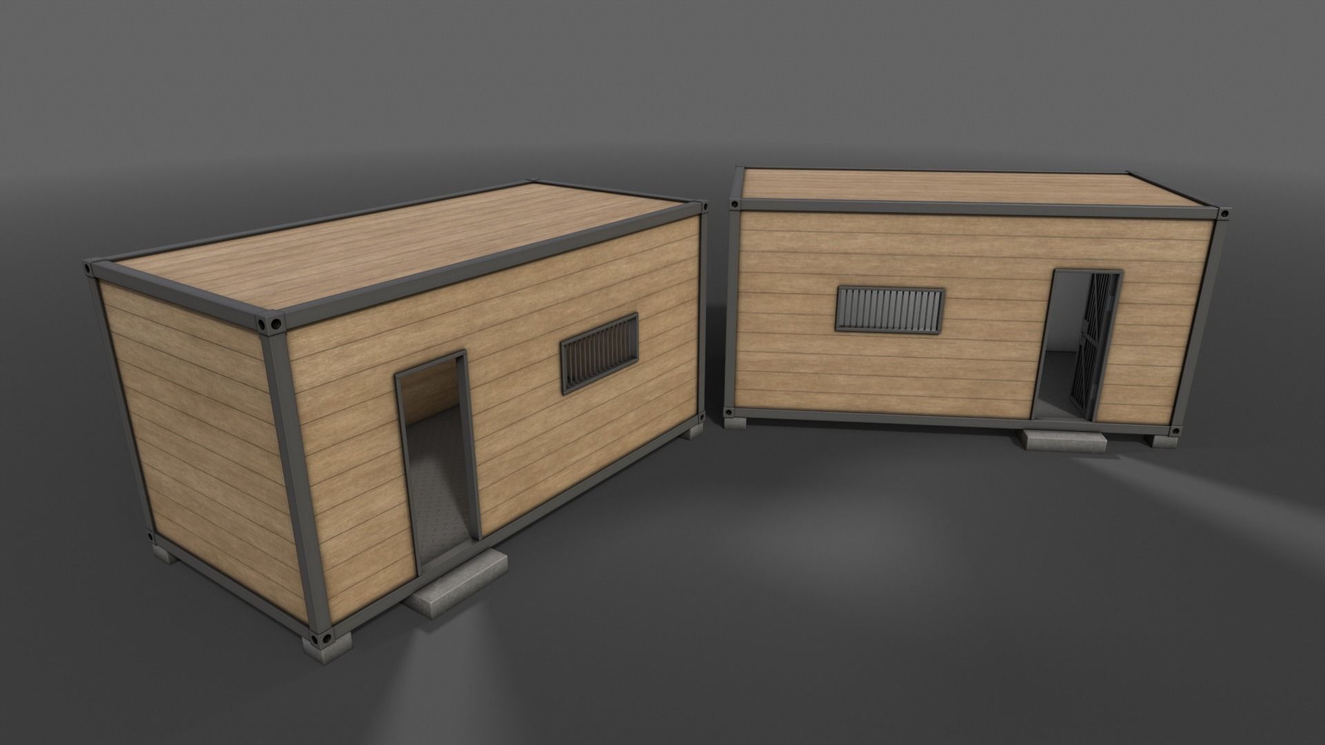 PBR Container House CC 20ft V4 Low-poly 3D model_8