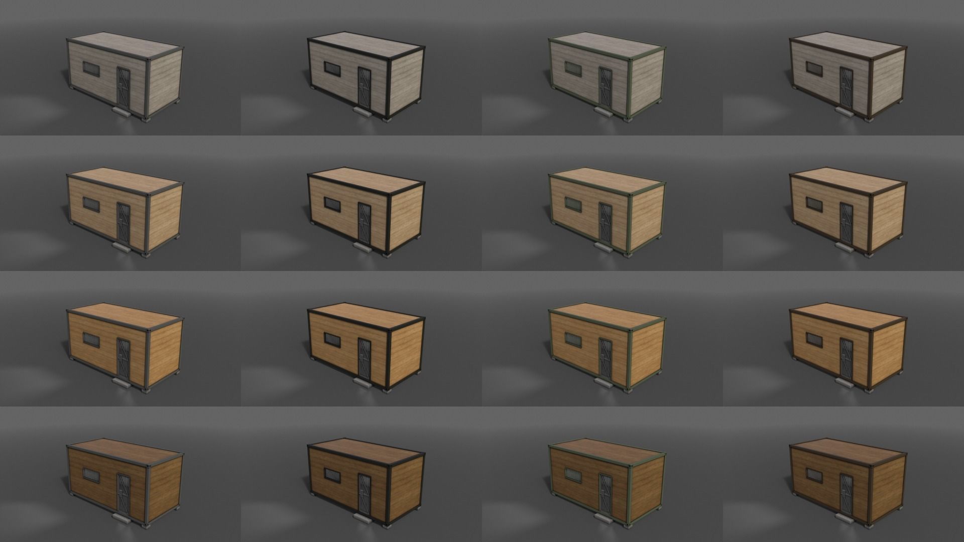 PBR Container House CC 20ft V4 Low-poly 3D model_2