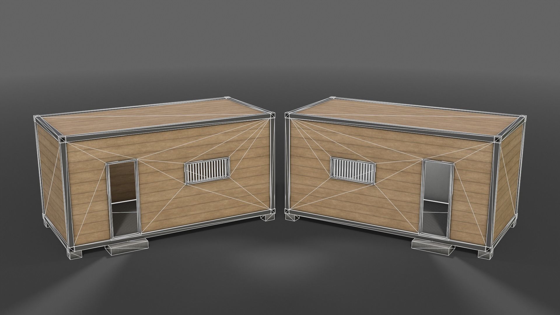 PBR Container House CC 20ft V4 Low-poly 3D model_6