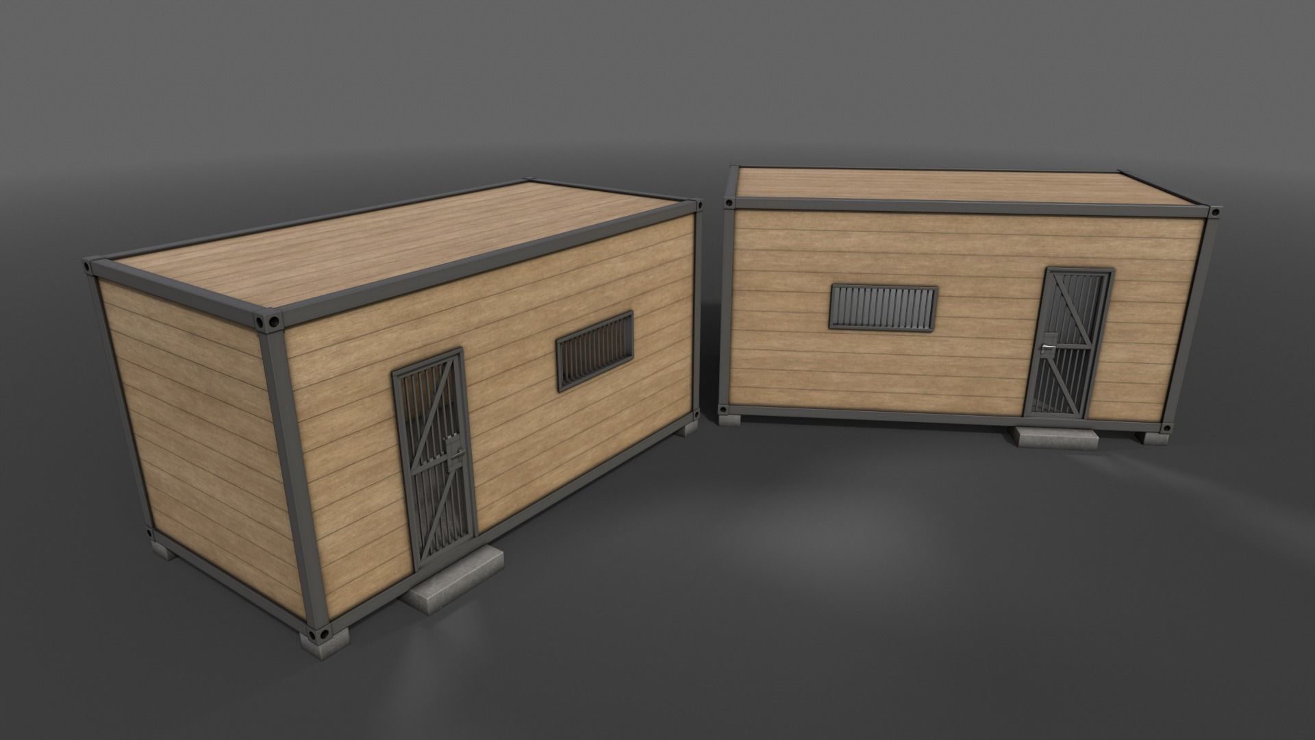 PBR Container House CC 20ft V4 Low-poly 3D model_7