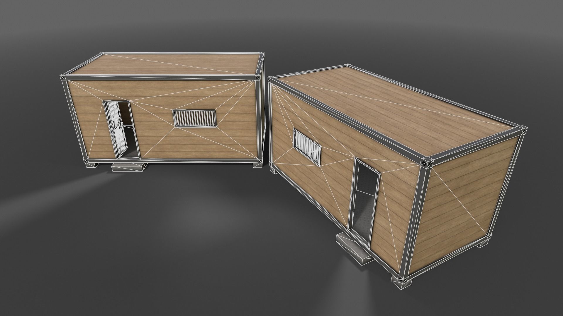 PBR Container House CC 20ft V4 Low-poly 3D model_12