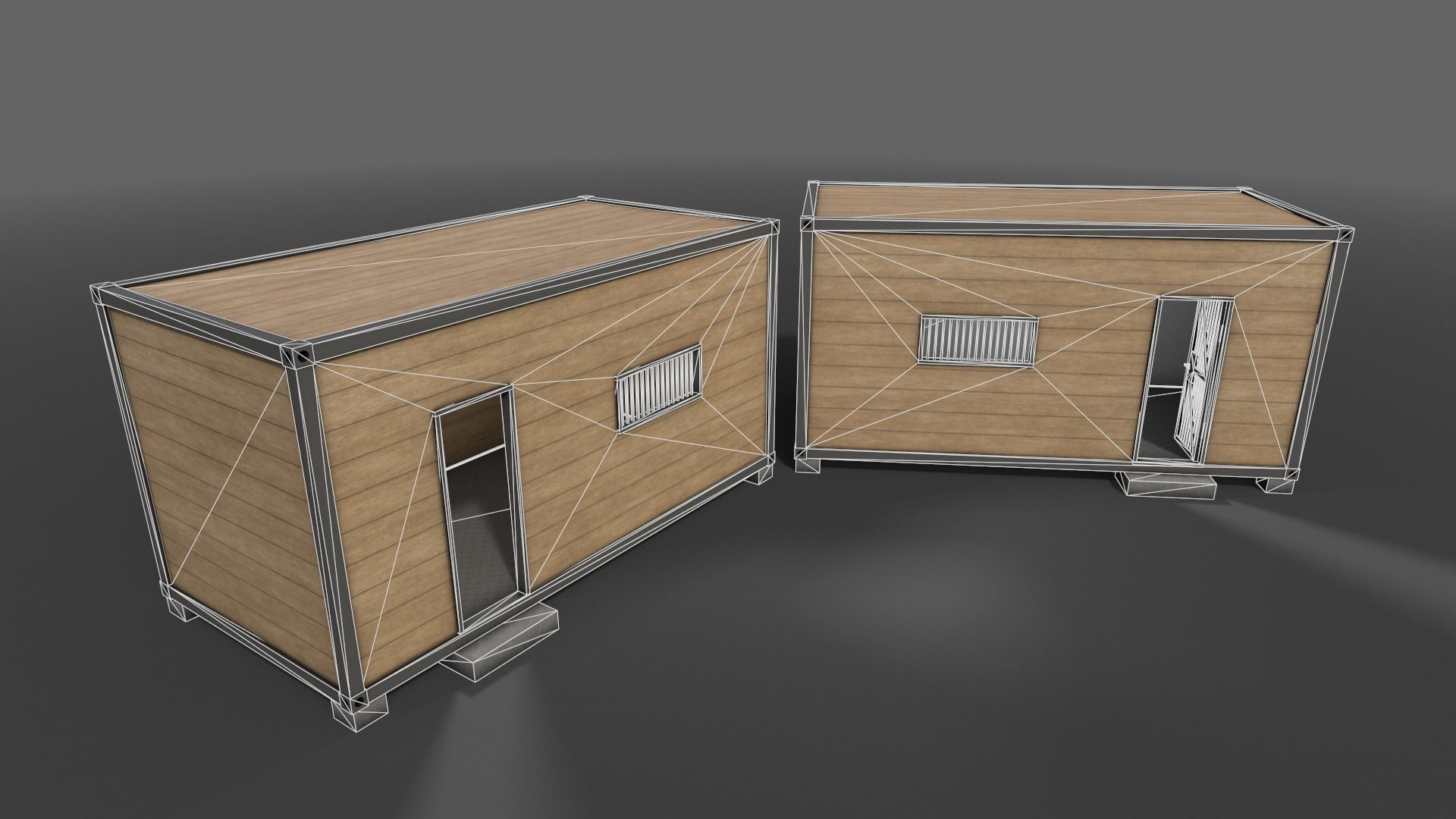 PBR Container House CC 20ft V4 Low-poly 3D model_9