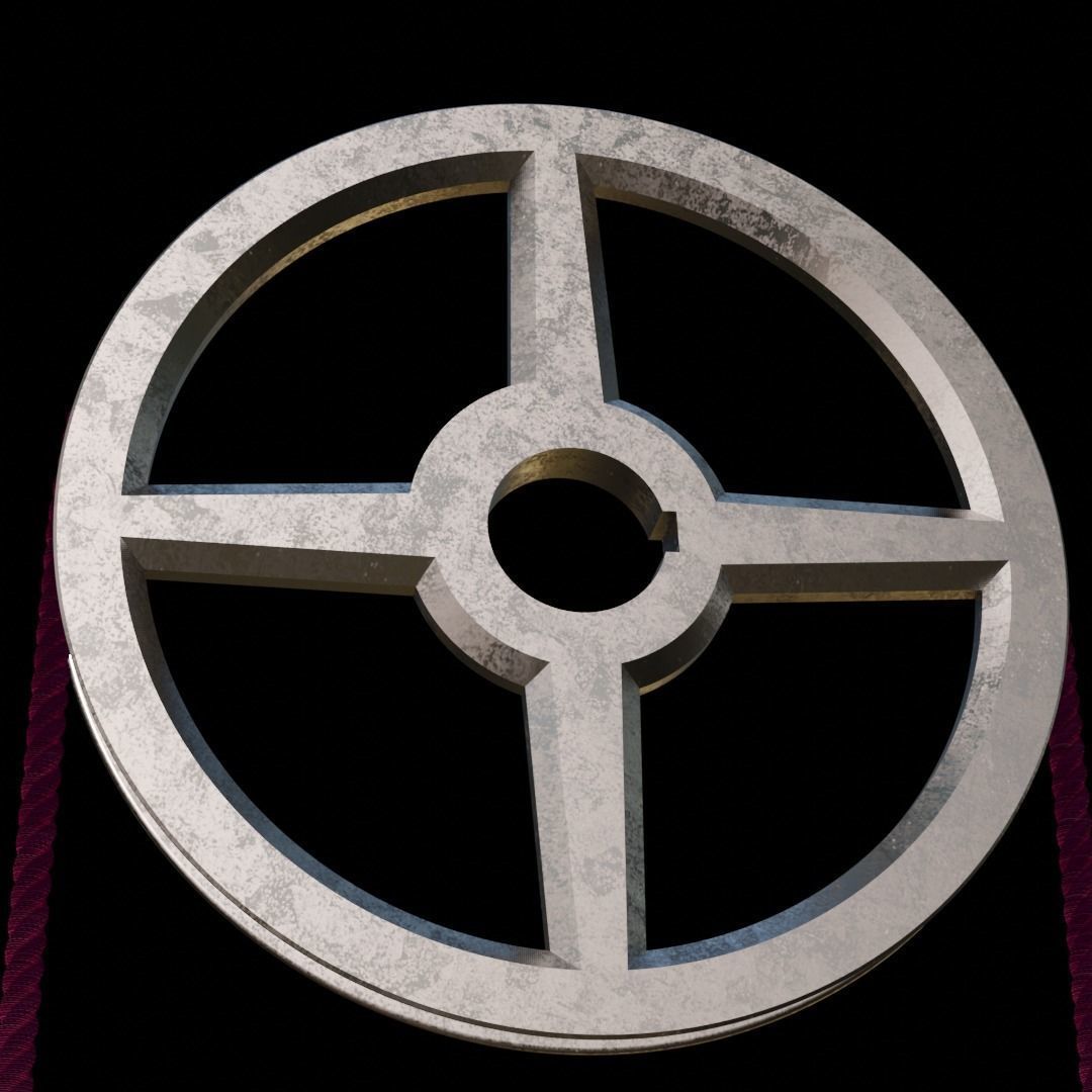 Mechanical Pulley Animated 1 3D model_2
