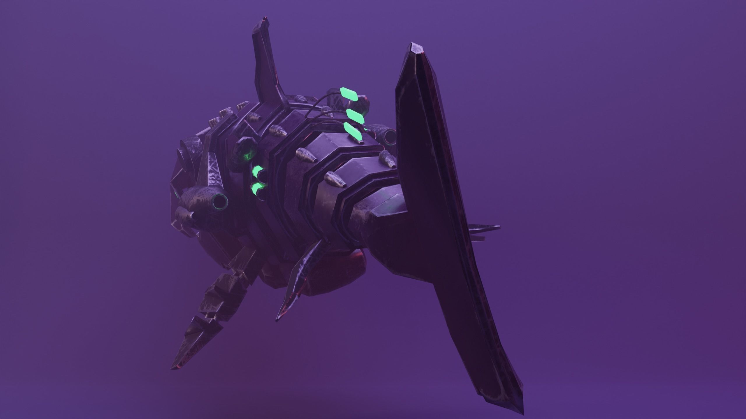 Sea Horror Scary Robo Shark Low-poly 3D model_10