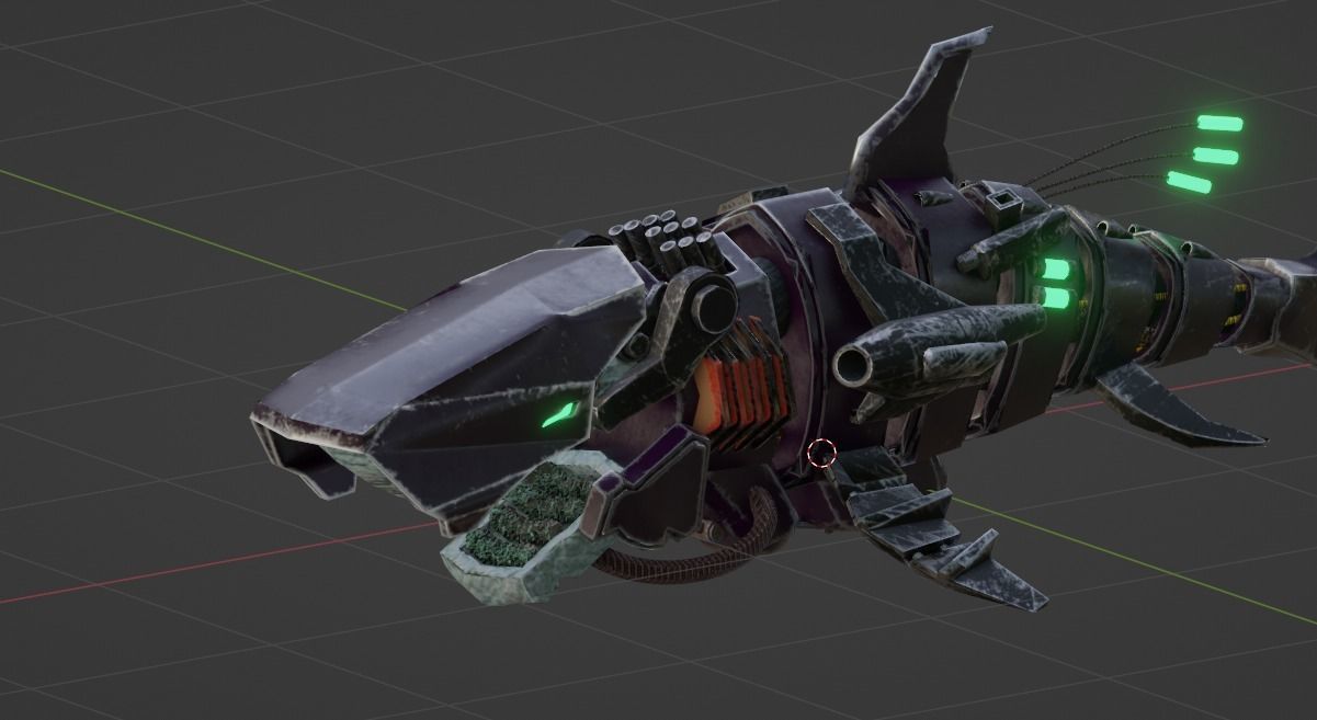 Sea Horror Scary Robo Shark Low-poly 3D model_19