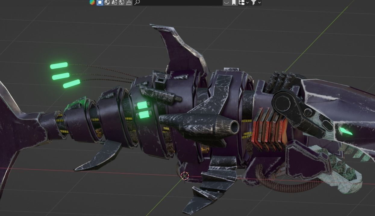 Sea Horror Scary Robo Shark Low-poly 3D model_18
