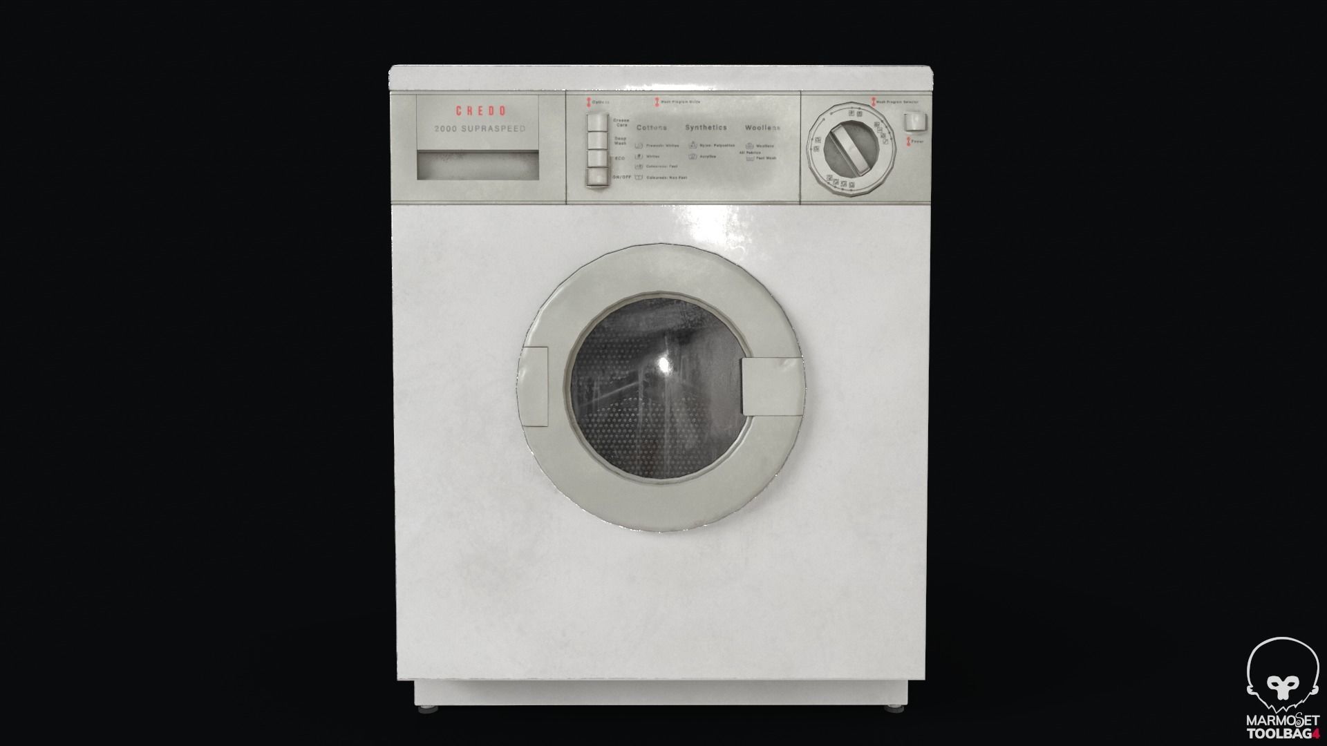 Washing Machine Low-poly 3D model_3
