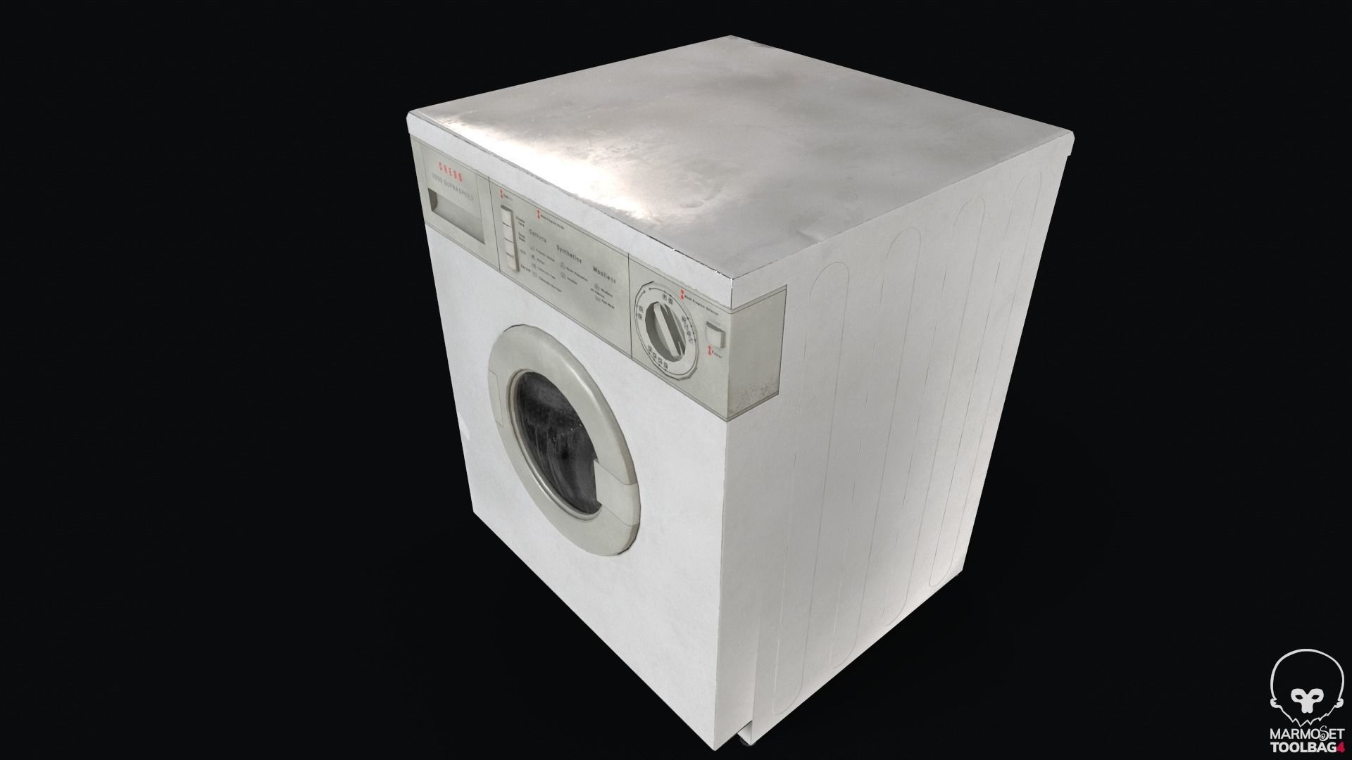 Washing Machine Low-poly 3D model_6