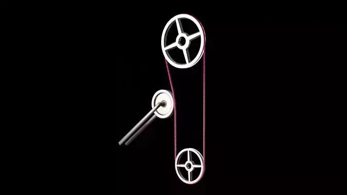 Mechanical Pulley Animated 4 3D model