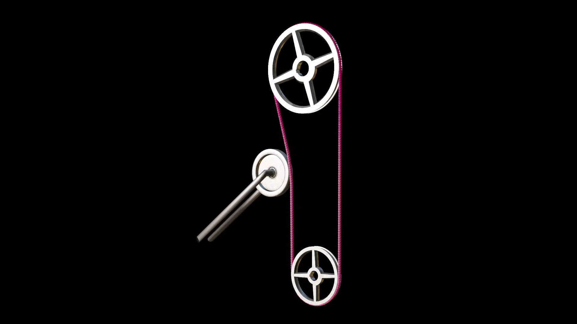 Mechanical Pulley Animated 4 3D model