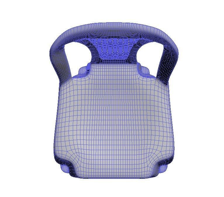 Plastic multi-colored chairs with wicker back 3D model_18