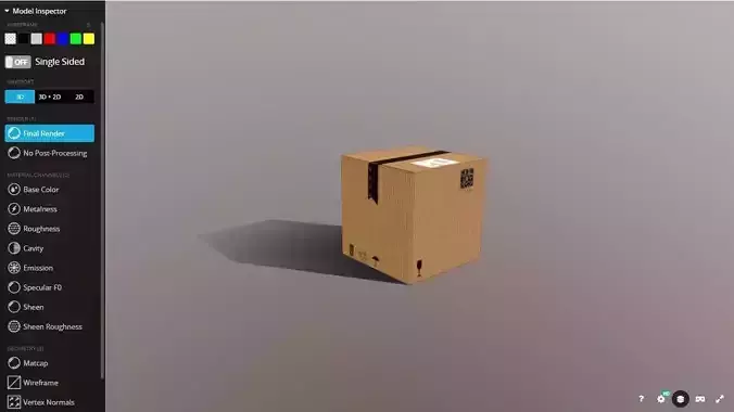 Box 300X300X300 Low poly model Low-poly 3D model