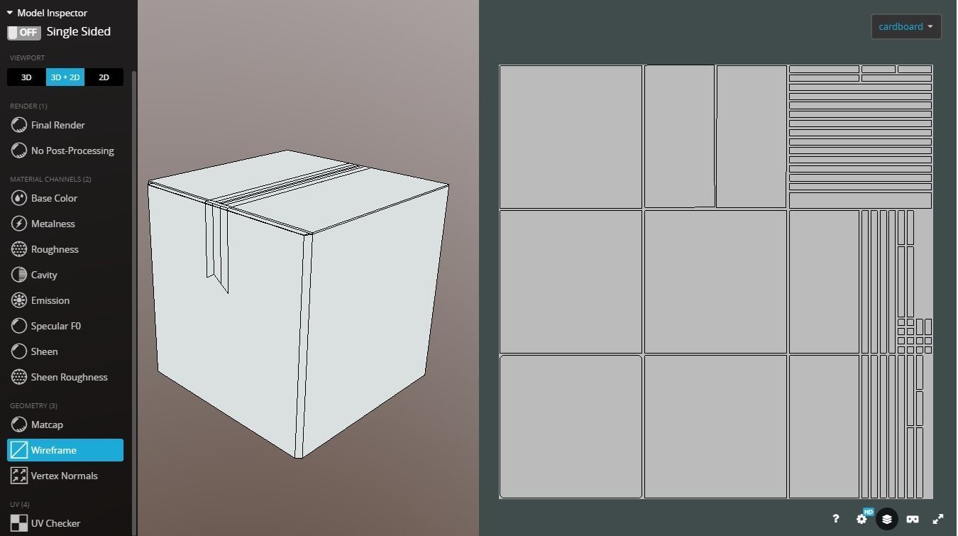 Box 300X300X300 Low poly model Low-poly 3D model_13