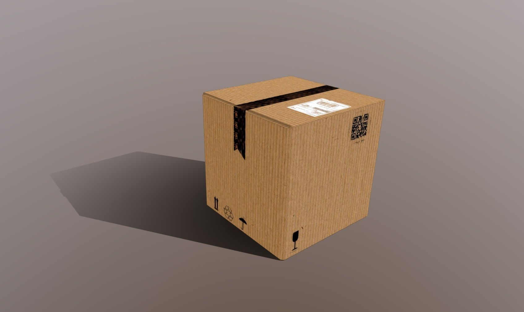 Box 300X300X300 Low poly model Low-poly 3D model_6